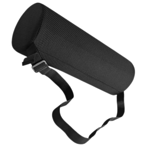 WRITWAA Rodillo Lumbar Ajustable de Espuma Viscoelástica 28x12 Cm Negro, Cojín Soporte Lumbar Ergonómico para Silla de Oficina, Respaldo para Coche y Escritorio, Almohada para Alivio