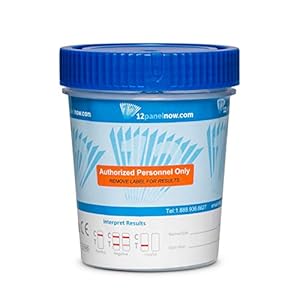 [100 Pack Bulk Special] 12 Panel Urine Drug Test Cups | AMP, BAR, BZO, BUP, COC, MDMA, MET(MaMP), MTD, OPI, OXY, TCA, THC, Includes Temperature Strips, Multi Panel Drug Test
