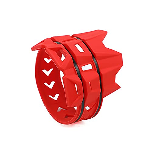Protecteur de silencieux d'échappement de moto, TOTMOX saleté de moto avec sangles d'installation, protection en caoutchouc durable Tuyau d'échappement résistant à chaleur Anneau anti-brûlure rouge