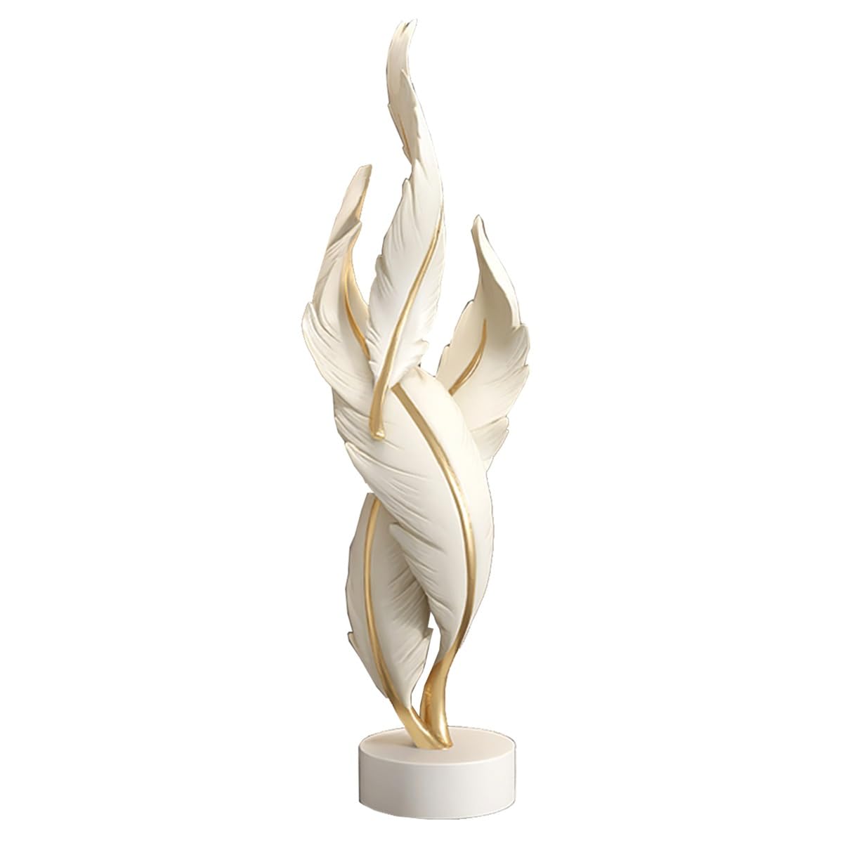 FLYIODFCXV desk ornaments, Abstract Feather Sculpture Decoration Resin Decor Modern Collectible Figurines