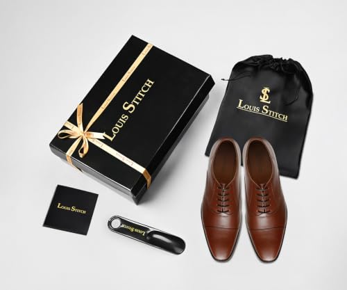 Image of LOUIS STITCH Men's Derby Shoes | Handmade Italian Leather Formal Shoes | Classic Lace-Up Derby Shoes for Men | Premium, Office & Wedding Shoes | Sizes 6-12