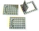 No incluye embalaje original. LEGO Castle - Trampillas de Color Gris (3 Unidades) y Plato Rosa