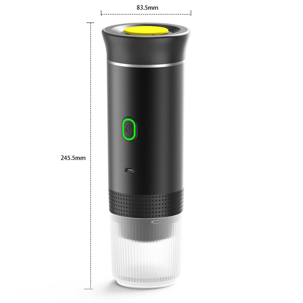 Cafetera inalámbrica portátil 3 en 1 para camping y viajes, batería recargable de 2500 mAh, máquina de café compacta para cápsulas/polvo, hogar, oficina, uso al aire libre (blanco)