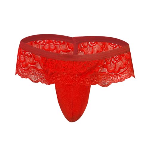 Men's Panties Lingerie Lace Low Rise Stretchy G-String Bikini Sissy Thong Stretchy Breathable Underwear