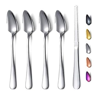 Homquen 5-teiliges Grapefruitlöffel und Messer Set