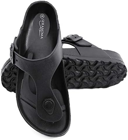 Seranoma Women's Thong Cork Sandal | Open Toe Slide | Flat Footbed, Brown Size 6