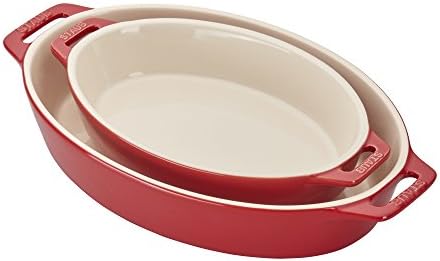 STAUB Ceramic Oval Baking Dish Set, 2-piece, Cherry - Thumbnail 4