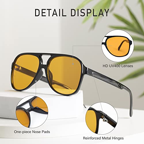 Dollger Retro Aviator Sunglasses for Women Men Classic Vintage Large Square Frame 70s 80s Sun Glasses3