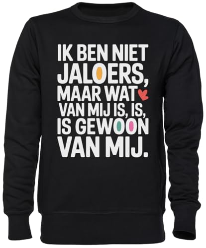 Sweat-shirt noir unisexe imprimé avec message audacieux en jersey souple