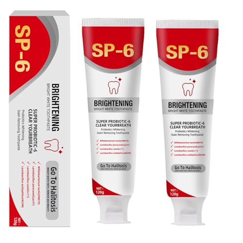 Pasta De Dientes Probiótica,Pasta De Dientes Blanqueadora,Pasta De Dientes -6, -6 Ultra Whitening Toothpaste,p robiotics Bright White Toothpaste, -6 Pasta De Dientes Más Brillante,2 Unidades