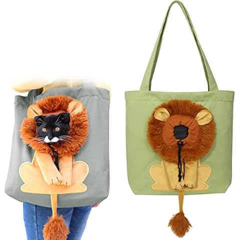 Cute Lion-Shaped Pet Canvas Shoulder Bag Cover
