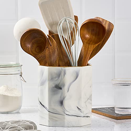 Kitchen Utensil Holder For Countertop, Ceramic Cooking Utensil Crock (A-Gray) #TOP3