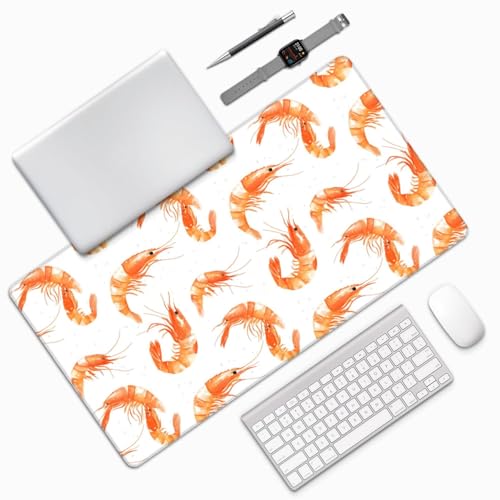 Tapis de souris de jeu crevette avec bords cousus et base caoutchouc