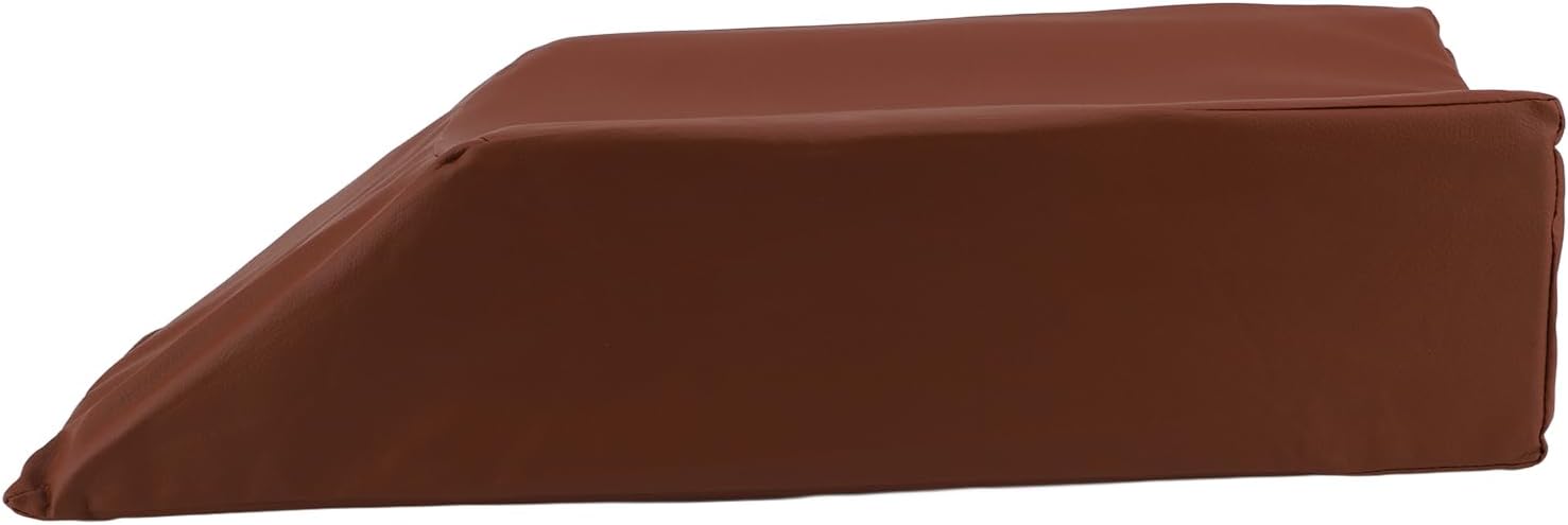 Leg Elevation Pillow, Elevated Leg Rest for Sleeping and Reading, 50x20x15cm, Brown Leather Sponge - Relieves Leg Fatigue, Supports Blood Circulation, Ideal for Relaxation (60 * 28 * 15cm)