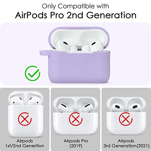 Image of Case for Airpods Pro 1st 2nd Generation - VISOOM Airpods Pro 1 /2 Cases Cover Women Silicone iPod Pro 2 Earbuds Wireless Charging Case Girl Bling Keychain for Apple Airpod Gen Pro 2