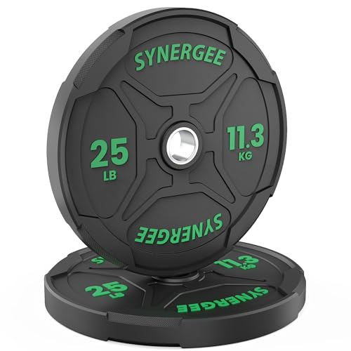 Synergee EZ Grip Bumper Plates 25 lb Pair