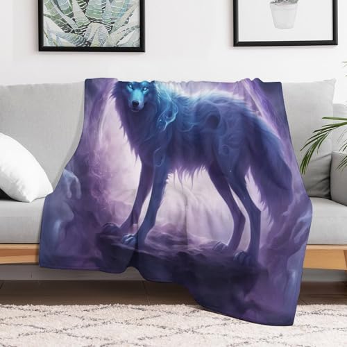 Manta de lobo en forro polar de alta densidad para sofá 3