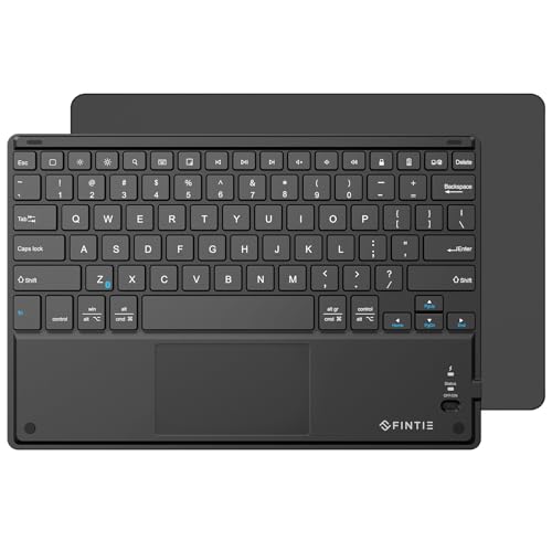 Fintie Ultrathin 4mm Wireless Bluetooth Keyboard with Built-in Multi-Touch Touchpad for iPad, iPhone, Samsung Galaxy, Nexus, Microsoft Surface, HP and Other Bluetooth Devices [Retail Packaging]