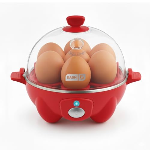 Image of DASH Rapid Egg Cooker: 7 Egg Capacity Electric Egg Cooker for Hard Boiled Eggs, Poached Eggs, Scrambled Eggs, or Omelets.