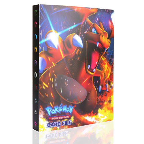 Sinwind Classeur pour Pokemon, Porte Carte Pokemon, Livre Carte Pokemon, Pokemon Cartes Album Capacité de 240 Cartes pour Pokémon Commerce Cartes GX EX boîte (Charizard)