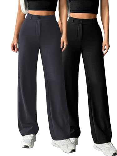 Pantalon de bureau beige femme Toochki anti-serrage à taille haute droite