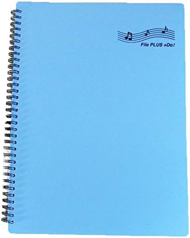 FILE PLUS DO Folder for Musicians, Sheet Music Folder, Band Folder, Writable, Spiral-Bound, US LETTER / A4 Size, 30 Sleeves, 60 Pages (Light Blue)