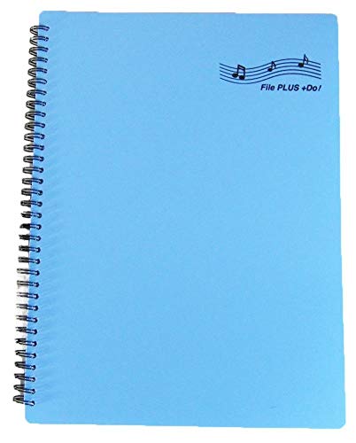File Plus Do Folder For Musicians, Sheet Music Folder, Band Folder, Writable, Spiral-Bound, Us Letter / A4 Size, 30 Sleeves, 60 Pages (Light Blue) #TOP3
