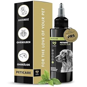 Anti-Parasiten Mittel für Hunde-Ohren | Gegen Ohrmilben Räude Pilze | lindert Juckreiz & fördert Regenerationsprozess | einzigartiges PRS® System für Lange Wirkung – petDog Health 2108
