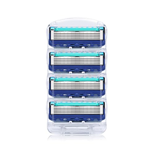 COOLHILL ジレット 替刃 プログライド 電動 替刃 5枚刃 プログライド フュージョン 互換 (ネイビーブルー 4個)