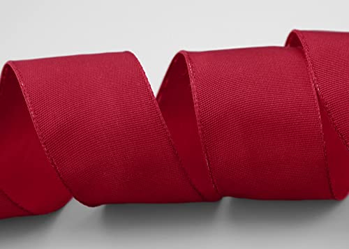 finemark 25 m x 40 mm Wired Edge Ribbon Leo Dark Red Bordeaux (191) Decorative Ribbon with Wired Edges Plain Gift Ribbon Fabric Ribbon Ribbon Wire Made of Renewable Raw Materials Biodegradable - Image 2