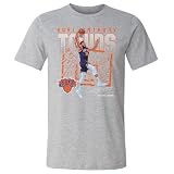 500 LEVEL NBA Karl-Anthony Towns New York Knicks Shattered Men's Cotton T-Shirt (Heather Gray, 3XL)