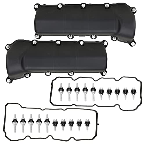MITZONE Left and Right Engine Valve Cover Set with Gasket Bolts Compatible with 2002-2012 Dodge Dakota Durango Nitro RAM 1500 Jeep Liberty Commander Grand Cherokee 3.7L Replace 53021937AC 53021938AB by MITZONE - Used condition - US$78.75