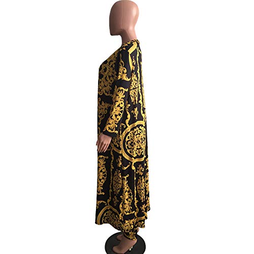 Image of Womens Fashion Printed Long Cardigans 2 Piece Outfits,Long Sleeve Coat and Trousers Set