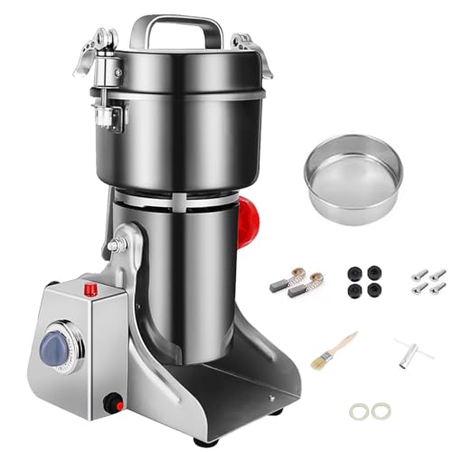 guoyjmm 2000g Molino de Cereales Eléctrico de Acero Inoxidable, Oscilante Molinillo de Alta Velocidad Protección de Sobrecarga, Máquina de Moler para Hierba Café Maíz Especias Hogar