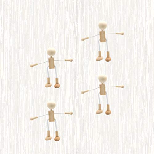 Holz Puppen DIY Malerei Flexible Holz Figur Bemalen Basteln Spielfiguren Handwerk Tischdeko Pädagogisches Spielzeug für Kinder Klienkinder 4 Stück – Bild 3