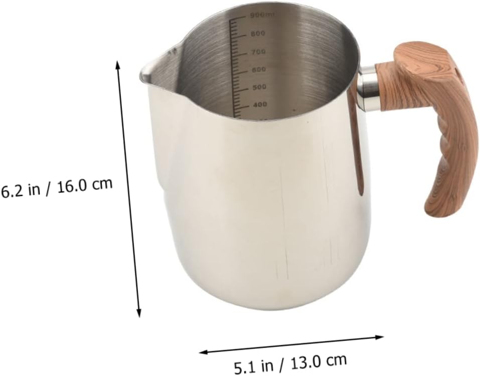 1pc Pot Resisting Container Soap Measuring Candle Chocolate Steel Cappuccino Spout Boiler Holder Heat- Frothing Stainless Handle Candles Melting Wax Pitcher Scale Cups and