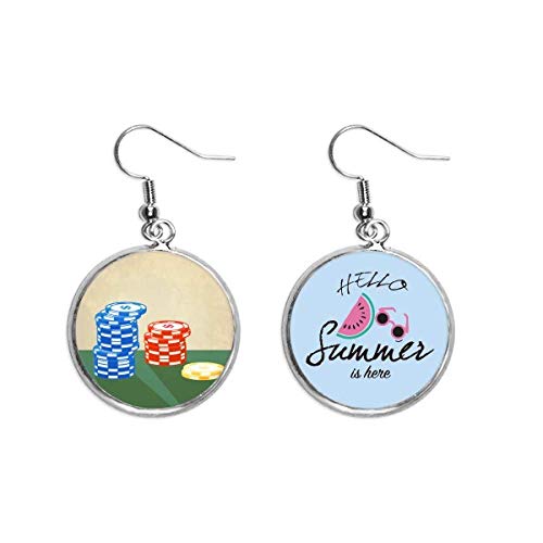 Pendientes de sandía diseño exclusivo fichas de casino pendientes artesanales de verano