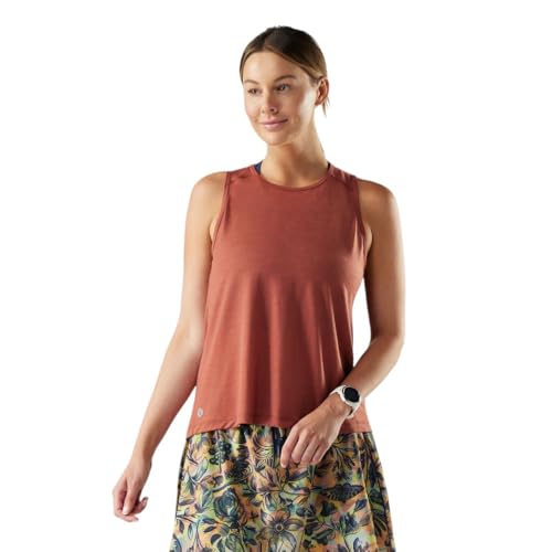 SmartWool Womens Active Ultralite High Neck Tank, Burnt Sienna, Medium