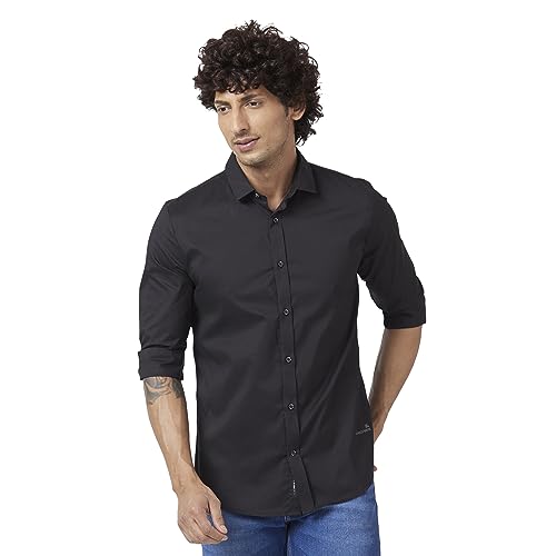 Image of Spykar Men's Regular Fit N /A Full Sleeve Solid Casual Shirts