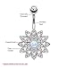 BodyJ4You Crystal Clear Jeweled Created-Opal Flower Belly Button Ring