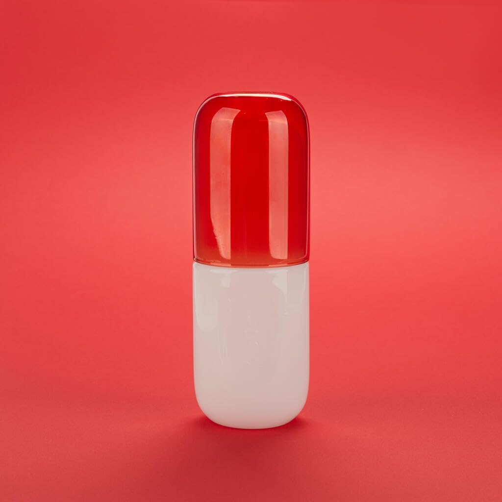 Balvi Bottle & Glass Water Pill Color White/Red A pill to soothe SED Glass 550ml