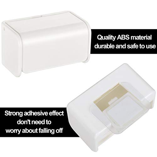 2 Pack Toothbrush Holder Wall Mounted With Cover For Bathroom, 2 Slots Self Adhesive Toothbrushes Holder White Toothbrush Hanger For Dorm Bathrooms And Shower #TOP2