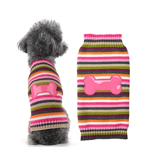 ABRRLO Hund Pullover Dog Sweater Hundepullover Haustier Hundepulli Warm Welpe Kleine Mittel Hunde (XS, Rosa)