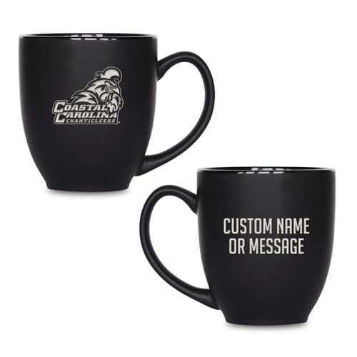 Image of Rico Industries NCAA Primary 15-Oz Personalized Matte Black Bistro Mug - for Hot or Cold Drinks