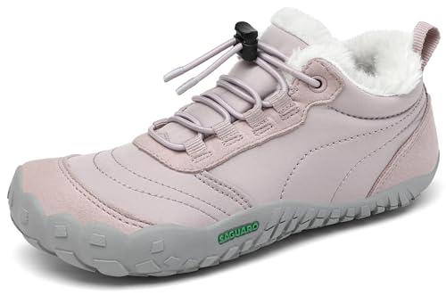 SAGUARO Botas de Nieve Niño Barefoot Zapatillas Niña Cómodas y Abrigadas Antideslizante Botas de Invierno Gr.34