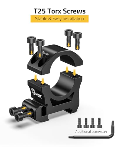 Image of CVLIFE Precision Scope Rings Mount - Compatible with Picatinny Rails and More - 2 Pieces