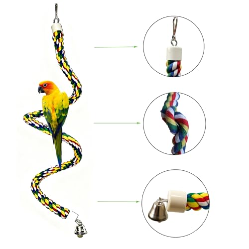 Image of Bird Rope Perch & Birds Swing Set, 40'' /60'' /79''