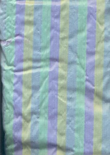 Silk Dupioni Soie rayée Vert/citron vert/lavande 137 cm de large au mètre