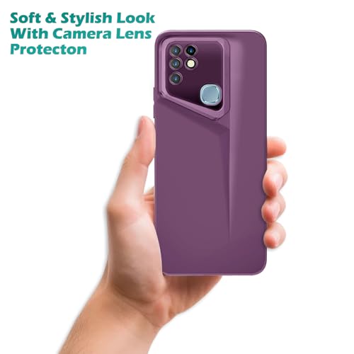 Image of Amazon Brand - Solimo Ultra-Thin Blade Runner Series Matte Finished Camera Protection Soft Back Cover for Infinix Hot 10 - Purple