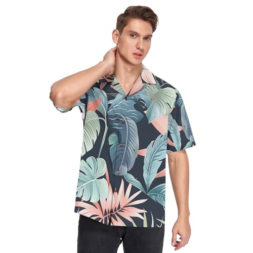 Camisa de deporte tropical para hombre con botones manga corta 5
